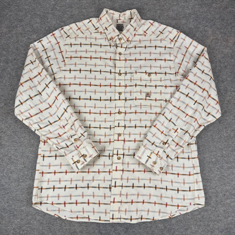 Vintage Panhandle Slim Rough Stock Button Down Shirt Long Sleeve Mens 17 34/35